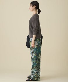 自由区 ボタニカルプリントドロスト パンツ