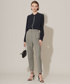 ICB 【WEB限定カラーあり・速乾・洗える】BackSatinAmunzen バンドカラーブラウス