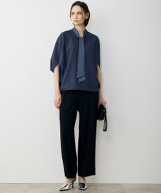 ICB 【先行予約】 FluidBackSatin ドルマンスリーブボウタイブラウス