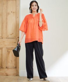 自由区 S 【セットアップ対応・洗える】LIPストレッチワイドストレート パンツ