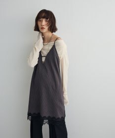 Green Parks ２ＷＡＹレース×ピンストライプキャミソールワンピース