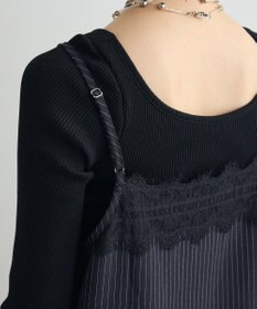 Green Parks ２ＷＡＹレース×ピンストライプキャミソールワンピース