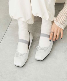 WEGO ベルト付きスクエアバレエシューズ