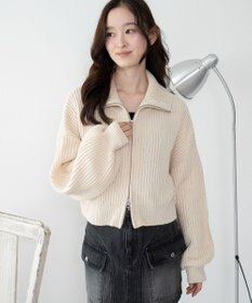 WEGO ダブルジップショートニットブルゾン