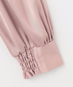 Feroux 【洗える】サテン ボウタイブラウス