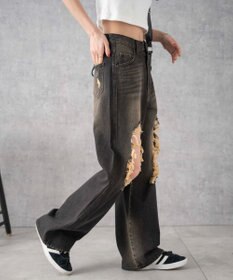 WEGO ヴィンテージウォッシュダメージデニムパンツ