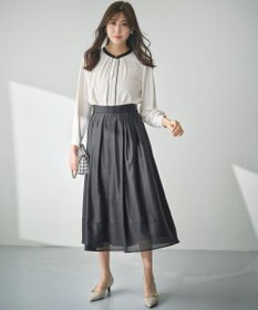 ANY SIS 【洗える】シアーチンツタック スカート