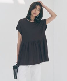 UNFILO L スゴ機能美ニット フレンチスリーブ ペプラム