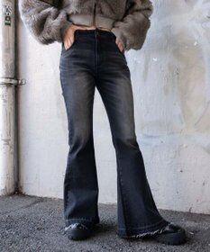 WEGO ローライズスーパーフレアデニムパンツ