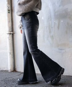 WEGO ローライズスーパーフレアデニムパンツ