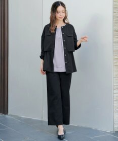 Tiaclasse L 【日本製・洗える】ジョーゼットニットワイドパンツ