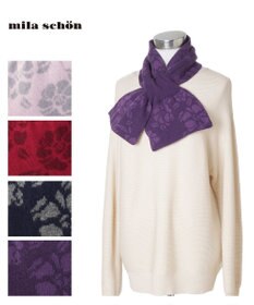 MOONBAT mila schon カシミヤ100%ジャカードプチマフラー