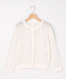 組曲 【先行予約・前後着用可】コットンフラワーレーシー カーディガン