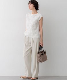 23区 S 【接触冷感/UVカット/吸水速乾】ストレッチジョーゼット ワイド パンツ