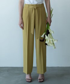 自由区 【カトリエムブーケ】Beau pantalon de forme デザインタックワイドパンツ マスタード