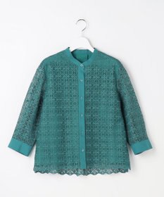 自由区 S ジオメトリックレース ブラウス