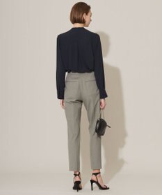 ICB 【WEB限定カラーあり・速乾・洗える】BackSatinAmunzen バンドカラーブラウス