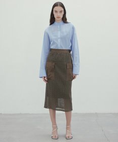 BEIGE， NIGELLA / 異素材MIXコットンレースビックポケットスカート