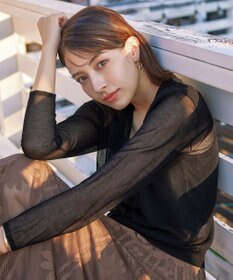 Tiaclasse シアーショートカーディガン