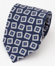 J.PRESS MEN スクエア小紋プリント ネクタイ ネイビー系5