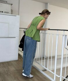 Green Parks AnriettMusee ノースリーブタックペプラムブラウス