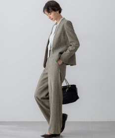 23区 【洗える】ウールライクカルゼ ノーカラー ジャケット