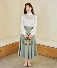 #Newans 【ストレッチ】〈花乃まりあさんコラボ〉ハイネックブラウス