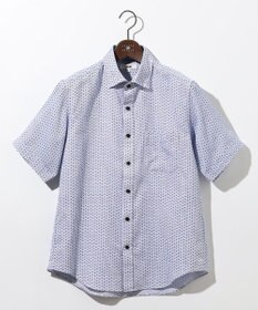 JOSEPH ABBOUD 【ビジネスシーンに最適・サステイナブル】ソアロンンシャンブレープリント 半袖 シャツ ブルー系5