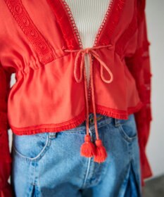 GRACE CONTINENTAL レースパッチブラウス