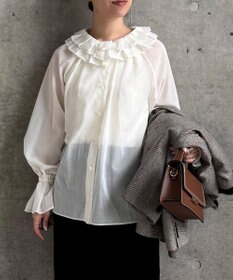 #Newans 【LEE掲載アイテム】【前後着用可能】ビッグカラー２WAYブラウス