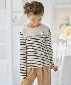 組曲 KIDS 【110-140㎝】レースボーダー トップス