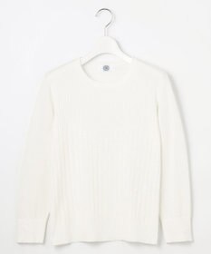 J.PRESS LADIES L 【洗える】Cotton Acetate ストライプ ニット プルオーバー