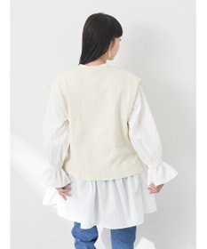 earth music&ecology ＳＥＴ２点Ｖネックベスト＋スタンドカラーチュニック