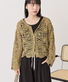 AMERICAN HOLIC クロシェニットVネックカーディガン