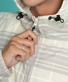 WEGO 【ユニセックス着用ITEM/MLサイズ展開】チェックロゴフードブルゾン