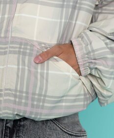 WEGO 【ユニセックス着用ITEM/MLサイズ展開】チェックロゴフードブルゾン