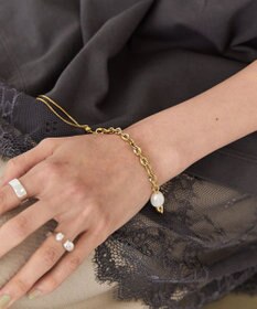 AMERICAN HOLIC 【ステンレス】パールトップスライドブレスレット