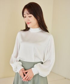 #Newans 【ストレッチ】〈花乃まりあさんコラボ〉ハイネックブラウス