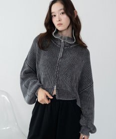 WEGO ダブルジップショートニットブルゾン