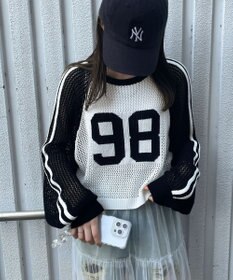 WEGO ラグランショートメッシュニット