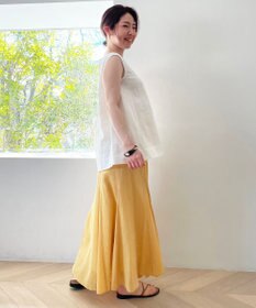 UNFILO 【撥水】レーヨン麻ライト刺繍ブラウス