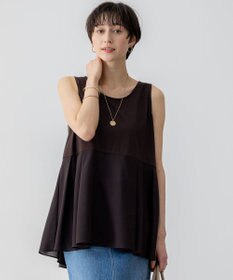 23区 【洗える】ナチュラルコットンベア タフタコンビ タンクトップ