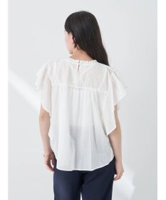 earth music&ecology コットンボイルフリルブラウス