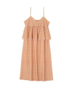 Green Parks ペプラムチェックキャミワンピース