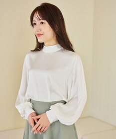 #Newans 【ストレッチ】〈花乃まりあさんコラボ〉ハイネックブラウス