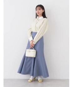 earth music&ecology 配色ステッチパネルフレアスカート