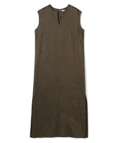 BEIGE， MICA / リネンブレンドノースリーブロングドレス