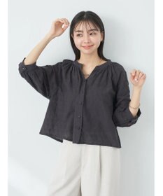 earth music&ecology 刺繍ギャザーブラウス