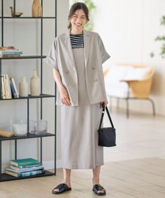 ANY 【洗濯機可/セットアップ可/UVケア/速乾/イージーケア】サラサラテックリネン半袖テーラードジャケット