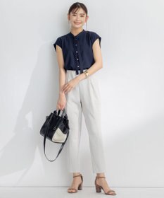 組曲 【洗える・イージーケア】シアーカルゼ ボウタイ ブラウス